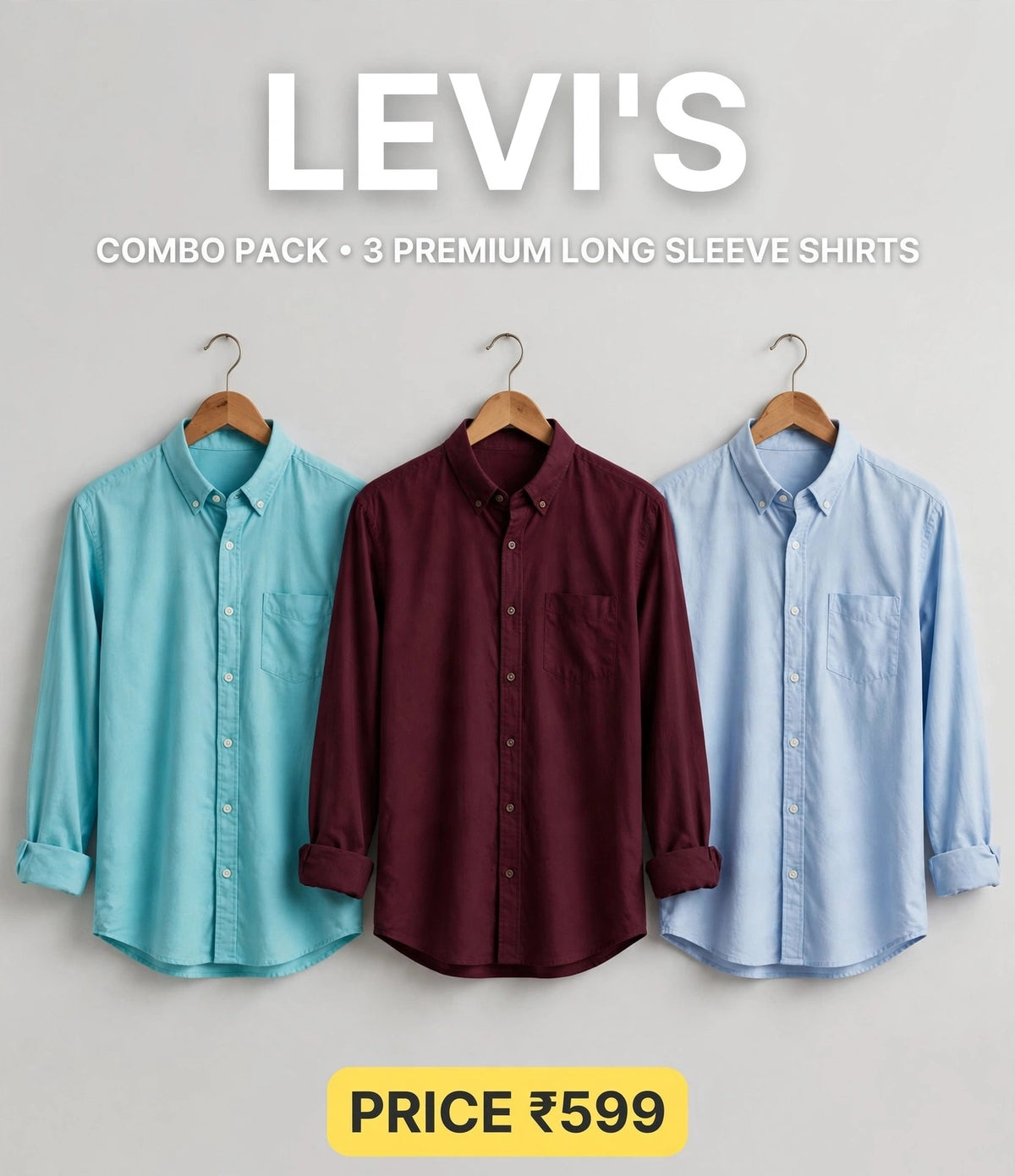Pack of 3 Plain shirts