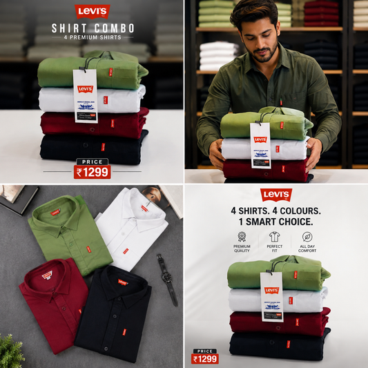 Casual Shirts (Multicolor, M) (Pack of 4)